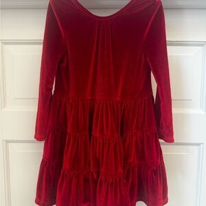 Pink Chicken Vibrant Red Velvet Kids Dress